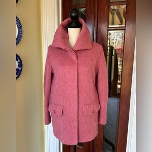 Talbots | Fuzzy Wool/Alpaca/Mohair Blend Coat in Peony Pink, Size SP